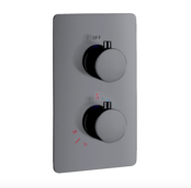 Inbouw Regendouche set Aloni Gunmetal 25 cm Rond Hoofddouche muur Thermostaatkraan incl. handdouche Inbouw Regendouche set Aloni Gunmetal 25 cm Rond Hoofddouche muur Thermostaatkraan incl. handdouche