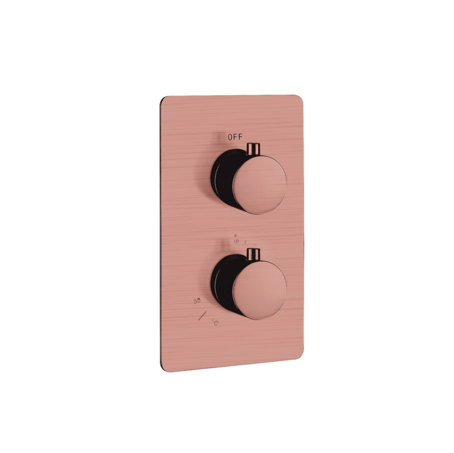 Inbouw Regendouche set Aloni Geborsteld koper 25 cm Rond Hoofddouche muur Thermostaatkraan incl. handdouche