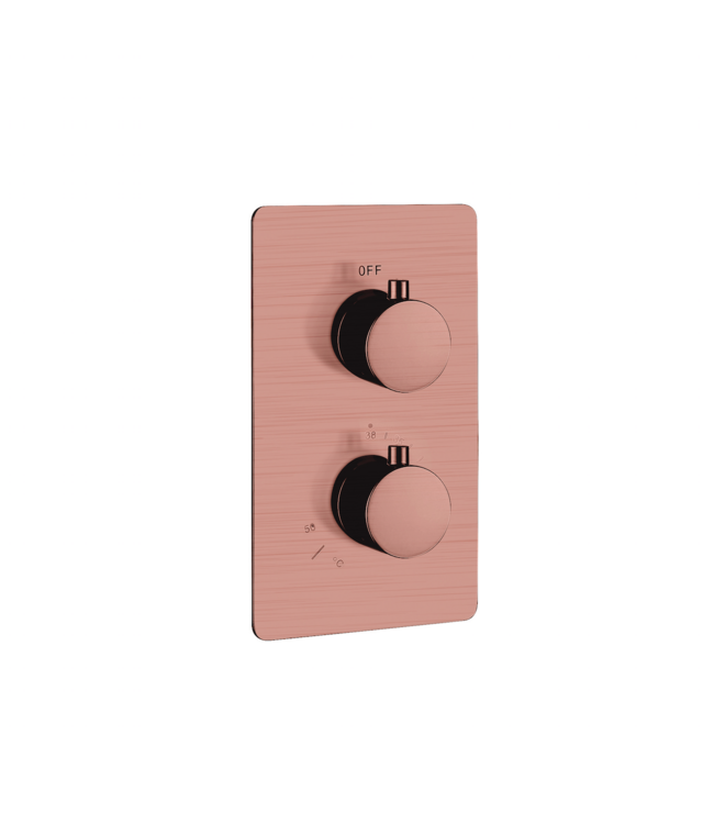 Inbouw Regendouche set Aloni Geborsteld koper 25 cm Rond Hoofddouche muur Thermostaatkraan incl. handdouche