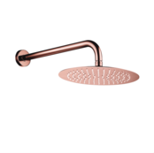 Inbouw Regendouche set Aloni Geborsteld koper 25 cm Rond Hoofddouche muur Thermostaatkraan incl. handdouche