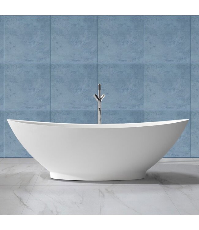 Vrijstaand Bad Solid Surface Florin Mat Wit 186x84x59 cm Ovaal