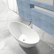 Vrijstaand Bad Solid Surface Florin Mat Wit 186x84x59 cm Ovaal