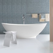 Vrijstaand Bad Solid Surface Florin Mat Wit 186x84x59 cm Ovaal