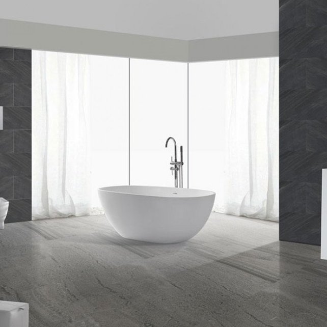 Vrijstaand bad Solid Surface - Lorena Mat Wit  179,5 x 84,5 x 64 cm Ovaal