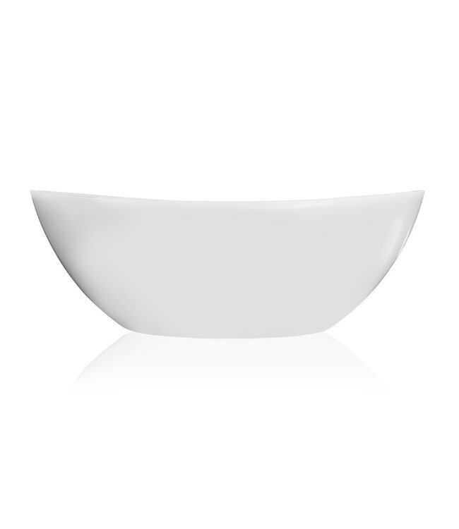 Ligbad Vrijstaand Luna Ovaal 161.5x80.5x57.5cm Solid Surface Mat Wit met Badwaste en Overloop