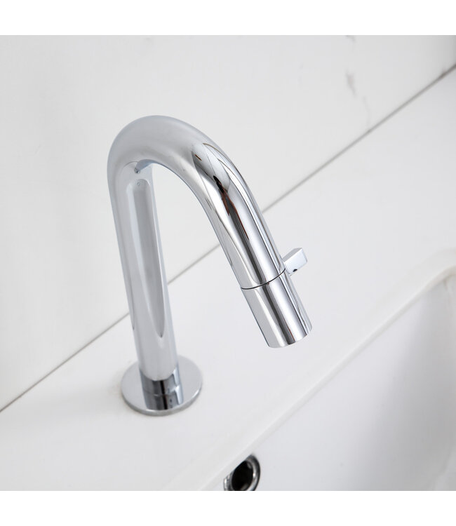 Toiletkraan Eva Laag Rond Glans Chroom Koudwaterkraan