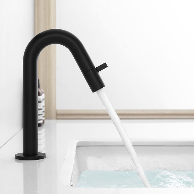 Toiletkraan Eva Laag Rond Mat Zwart Koudwaterkraan Toiletkraan Eva Laag Rond Mat Zwart Koudwaterkraan