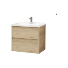 Badkamermeubel Hayat 60x52x46 cm Eiken met keramische wastafel 2 lades Greeploos