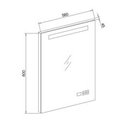 Badkamerspiegel Delilah 60x80cm LED verlichting, radio en bluetooth Touch bediening Aluminium spiegel met/zonder spiegelverwarming