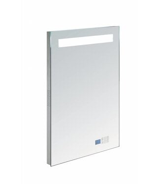 SANI-SUPPLY Badkamerspiegel Delilah 60x80cm LED verlichting, radio en bluetooth Touch bediening Aluminium spiegel met/zonder spiegelverwarming