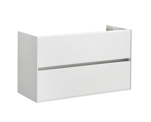 Wastafelonderkast Compact 100x38x56 Wit Hoogglans Soft close lades greeploos