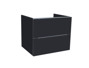 Wastafelonderkast Senza 60x47x50 cm Hoogglans Antraciet 2 Softclose lades