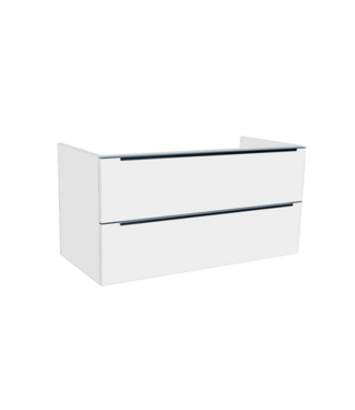 SANI-SUPPLY Wastafelonderkast Senza 100x47x50 cm Hoogglans Wit 2 Softclose lades