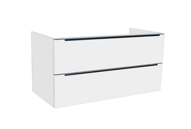 Wastafelonderkast Senza 100x47x50 cm Hoogglans Wit 2 Softclose lades