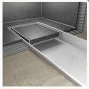Tegelrooster Zwart Mat Omkeerbaar t.b.v.  Douchegoot 100x7 cm  RVS Tegelrooster Zwart Mat Omkeerbaar t.b.v.  Douchegoot 100x7 cm  RVS