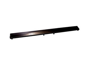 Tegelrooster Zwart Mat Omkeerbaar t.b.v.  Douchegoot 100x7 cm  RVS