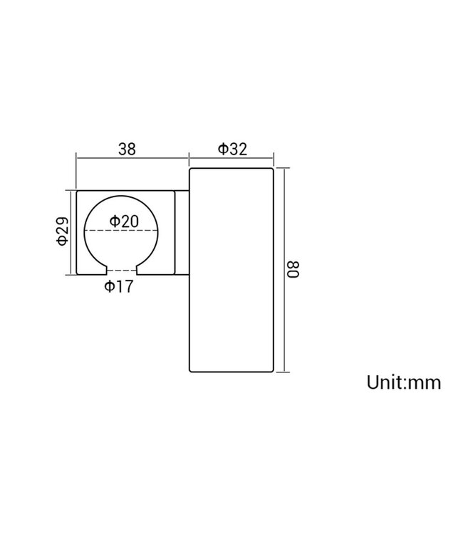 Douchekophouder Donna Zwart Mat Rond Kantelbaar Handdouche houder Verstelbaar Messing