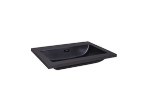 Wastafel Quartz Classic Mat Zwart 60x47x3 cm zonder kraangat