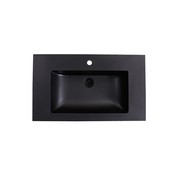 Wastafel Quartz Classic Mat Zwart 80x47x3 cm zonder kraangat