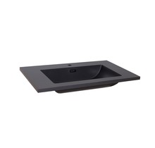 Wastafel Quartz Classic Mat Zwart 80x47x3 cm zonder kraangat