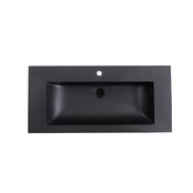 Wastafel Quartz Classic Mat Zwart 100x47x3 cm zonder kraangat Wastafel Quartz Classic Mat Zwart 100x47x3 cm zonder kraangat