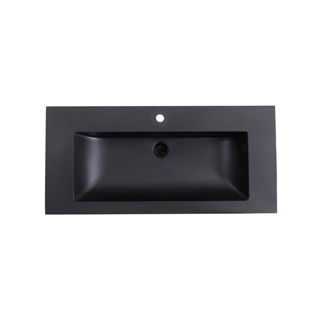 Wastafel Quartz Classic Mat Zwart 100x47x3 cm zonder kraangat Wastafel Quartz Classic Mat Zwart 100x47x3 cm zonder kraangat