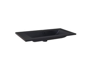 Wastafel Quartz Classic Mat Zwart 100x47x3 cm zonder kraangat