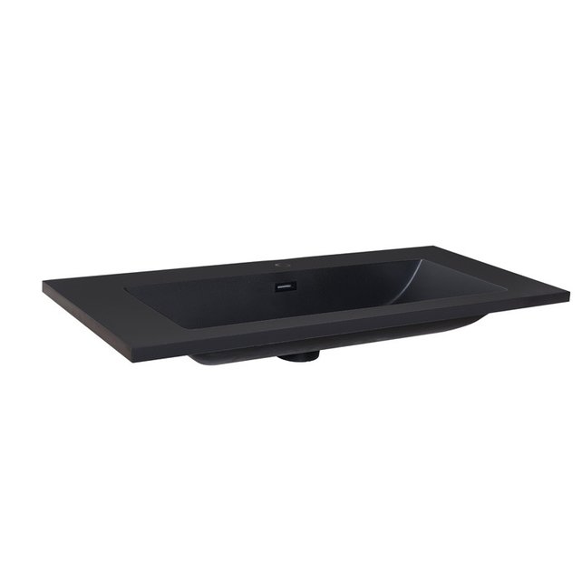 Wastafel Quartz Classic Mat Zwart 100x47x3 cm zonder kraangat Wastafel Quartz Classic Mat Zwart 100x47x3 cm zonder kraangat