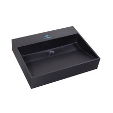 Wastafel Zwart Mat Quartz Trend 60x47x12 cm zonder kraangat overloop