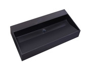 Wastafel Zwart Mat Quartz Trend 80x47x12 cm zonder kraangat  met overloop Wastafel Zwart Mat Quartz Trend 80x47x12 cm zonder kraangat  met overloop