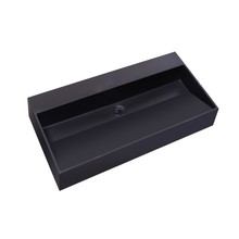 Wastafel Zwart Mat Quartz Trend 80x47x12 cm zonder kraangat  met overloop