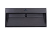 Wastafel Zwart Mat Quartz Trend 100x47x12 cm zonder kraangat met overloop
