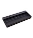 Wastafel Quartz Trend Mat Zwart 120x47x3 cm enkele bak met 2 kraangaten en overloop