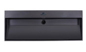 Wastafel Quartz Trend Mat Zwart 120x47x12 cm enkele bak zonder kraangat met overloop