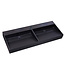 Wastafel Quartz Trend Mat Zwart 120x47x12 cm dubbele bak zonder kraangat met overloop