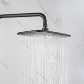 Regendouche set Motion Opbouw Mat Zwart Thermostaatkraan Glijstang Hoofddouche en Handdouche Regendouche set Motion Opbouw Mat Zwart Thermostaatkraan Glijstang Hoofddouche en Handdouche
