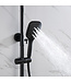 Regendouche set Motion Opbouw Mat Zwart Thermostaatkraan Glijstang Hoofddouche en Handdouche