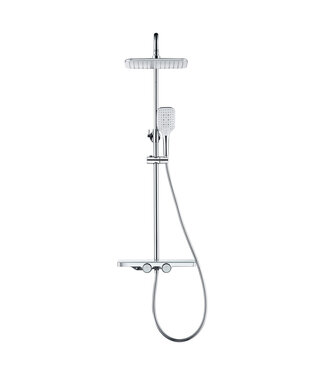 Regendouche set Motion Opbouw Chroom Thermostaatkraan Glijstang Hoofddouche en Handdouche
