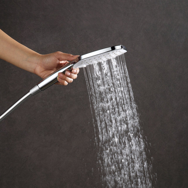 Regendouche set Motion Opbouw Chroom Thermostaatkraan Glijstang Hoofddouche en Handdouche Regendouche set Motion Opbouw Chroom Thermostaatkraan Glijstang Hoofddouche en Handdouche