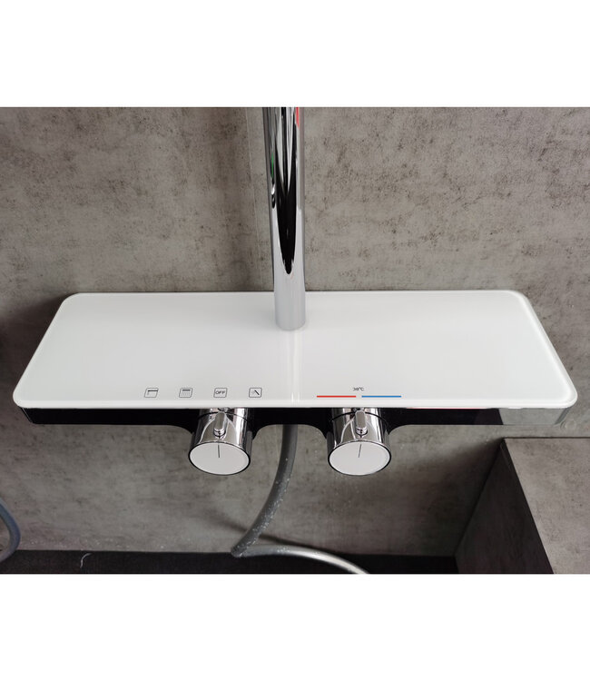 Regendouche set Motion Opbouw Chroom Thermostaatkraan Glijstang Hoofddouche en Handdouche