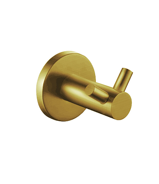 CREAVIT Handdoekhaak Dubbel Rondo Zwart Mat  Messing