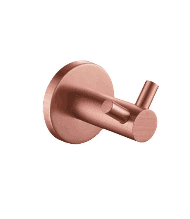 Handdoekhaak Dubbel Rondo Geborsteld Goud Messing