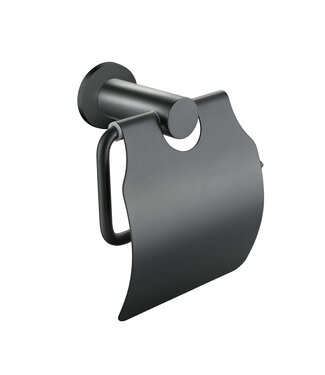 CREAVIT Toiletrolhouder Rondo Gunmetal met klep messing