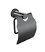 CREAVIT Toiletrolhouder Rondo Gunmetal met klep messing