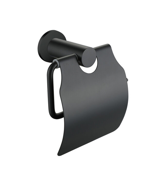 Toiletrolhouder Rondo Gunmetal met klep messing