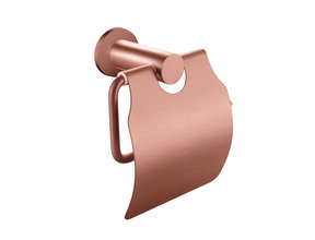 Toiletrolhouder Rondo Geborsteld koper met klep messing