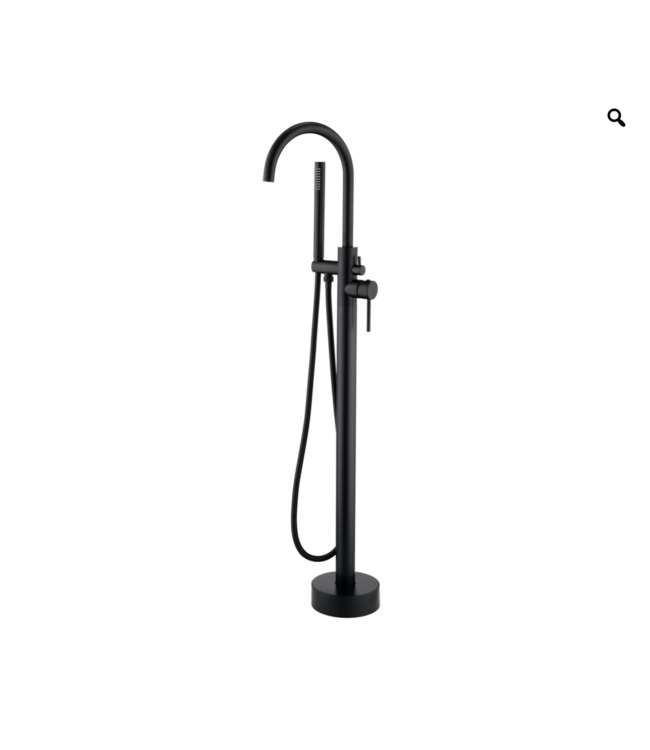 CREAVIT Vrijstaande Badkraan Troya Gunmetal Rond Thermostatisch met handdouche eenhendel bediening