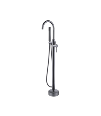 CREAVIT Vrijstaande Badkraan Troya Gunmetal Rond Thermostatisch met handdouche eenhendel bediening