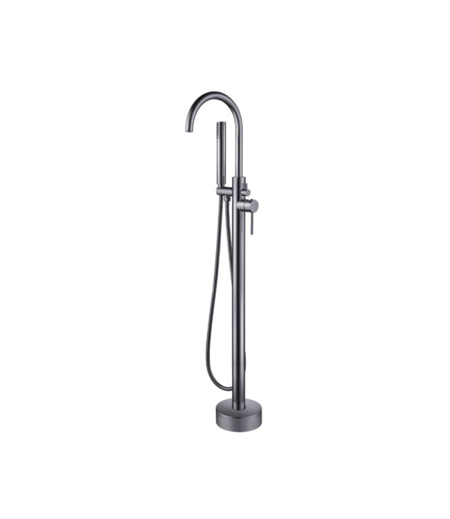 Vrijstaande Badkraan Troya Chroom Rond Thermostatisch met handdouche eenhendel bediening