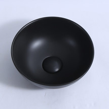 Waskom Opbouw Sienna Rond 28x10cm Keramiek Mat Zwart